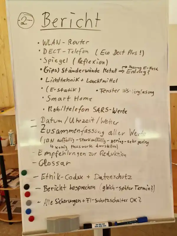 Brainstorming zur Entwicklung eines einheitlichen Messprotokolls in der geobiologischen Beratung beim Forschungskreis für Geobiologie_Kurs Elektrobiologie Stufe 2 für zertifizierte Geobiologische Berater